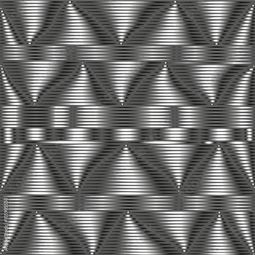 Grey metallic pattern The composition of gray metal pattern with unstable elements for decoration and design on a dark gray background with the illusion of volume 