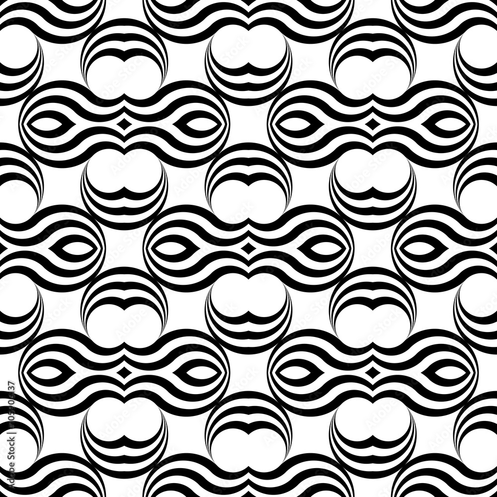 Obraz premium Design seamless monochrome geometric pattern