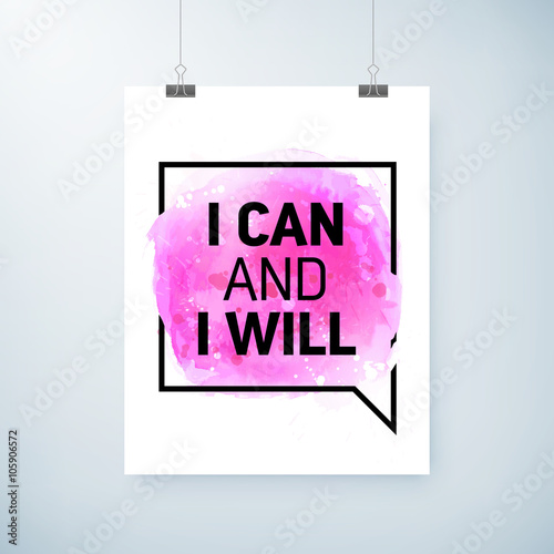 poster abstract watercolor design with motivation text