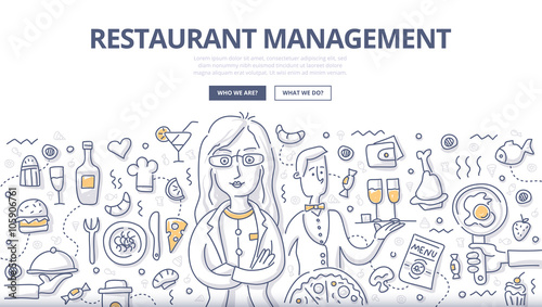 Restaurant Management Doodle Concept