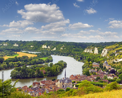 The River Seine and Les Andelys, Normandy, France photo