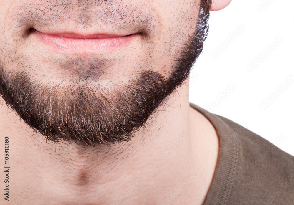 Perfect beard. Close-up of young bearded man