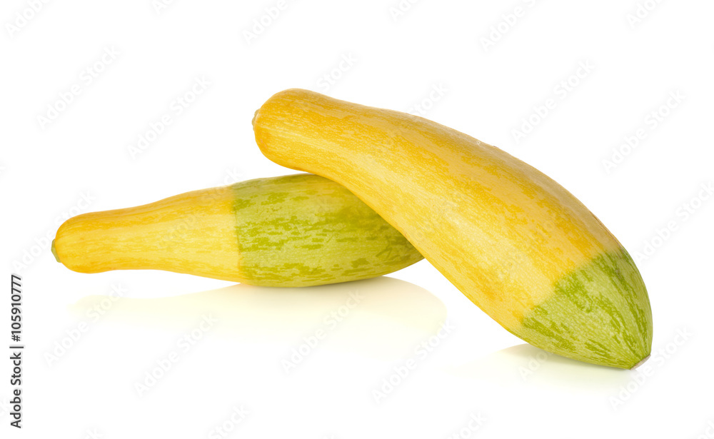 fresh yellow zucchini on white background