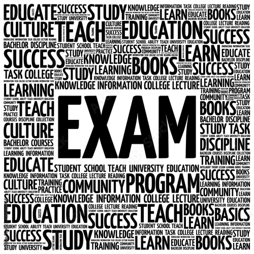 EXAM word cloud, education concept background