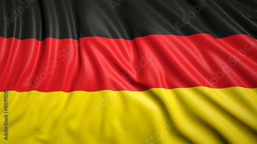 Wavy flag of Germany closeup background