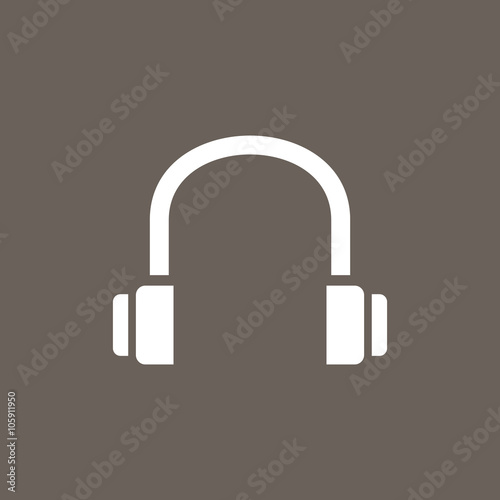 Headphone Icon on Dark Gray Color. Eps-10.