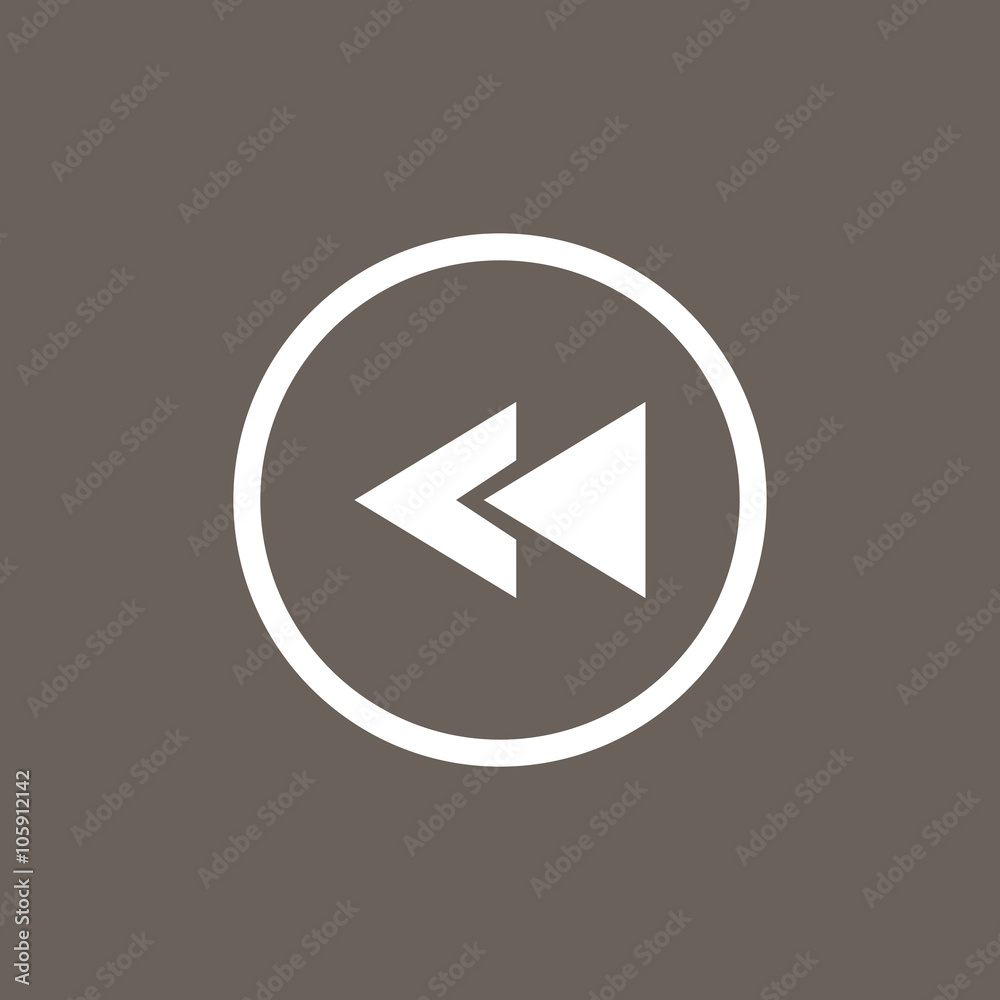 Rewind Icon on Dark Gray Color. Eps-10.
