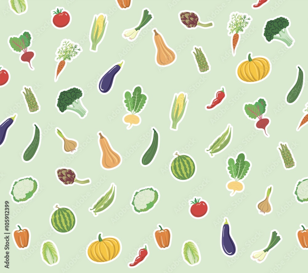 Vegetables colored icons Vegetables colored icons
