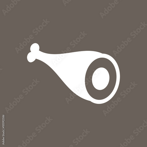 Meat Icon on Dark Gray Color. Eps-10.