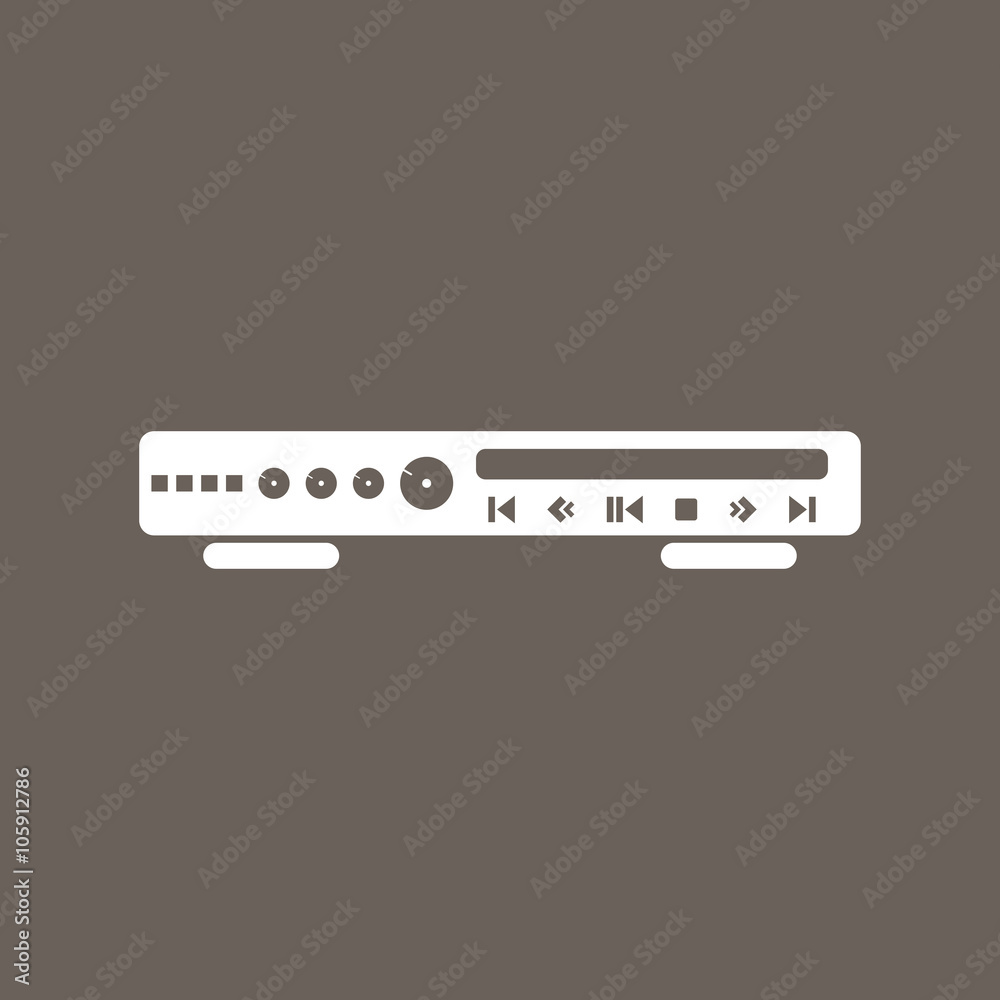 Cd Or DVD Player Icon on Dark Gray Color. Eps-10. Cd Or DVD Player Icon on Dark Gray Color. Eps-10.