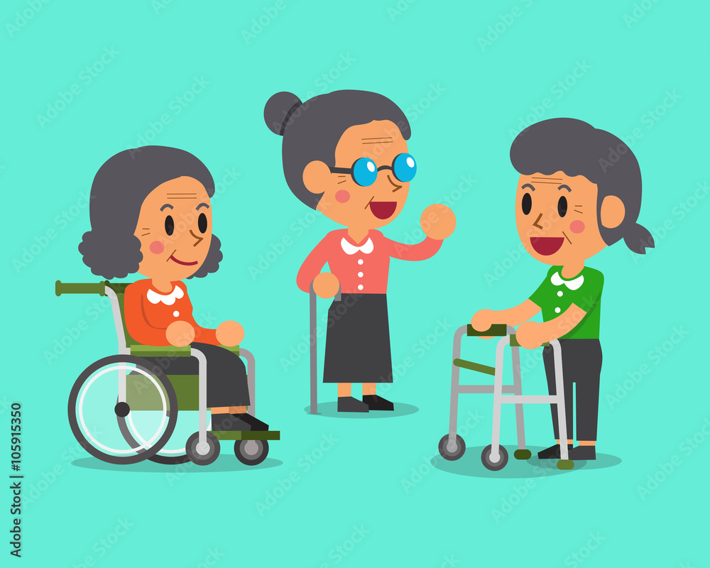Cartoon senior women Cartoon senior women