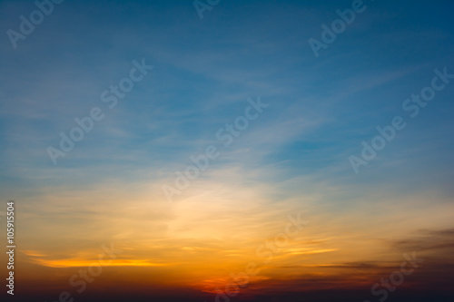 Beautiful dramatic sunset and sunrise sky.