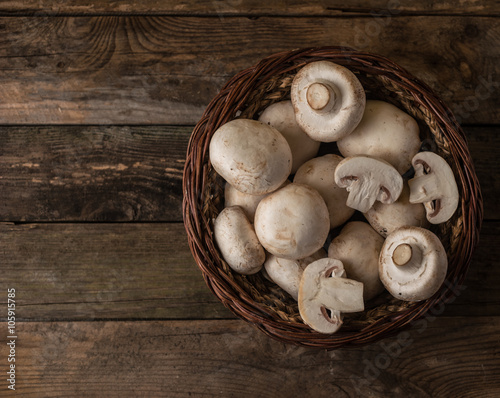 fresh raw mushrooms