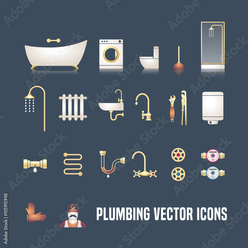Collection of vector  plumbing symbols objects