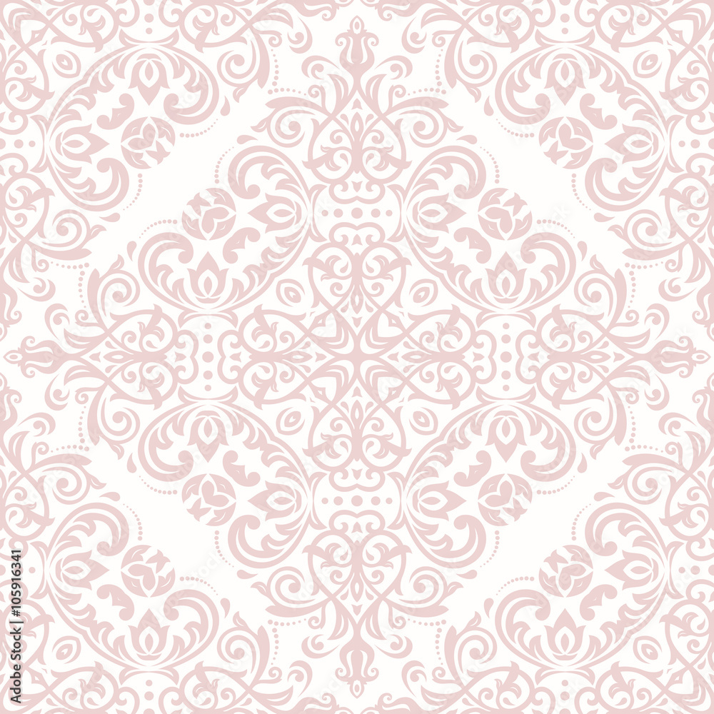 Oriental classic light pink ornament. Seamless abstract pattern Oriental classic light pink ornament. Seamless abstract pattern