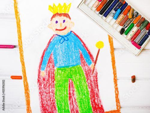 colorful drawing: the king in a golden crown