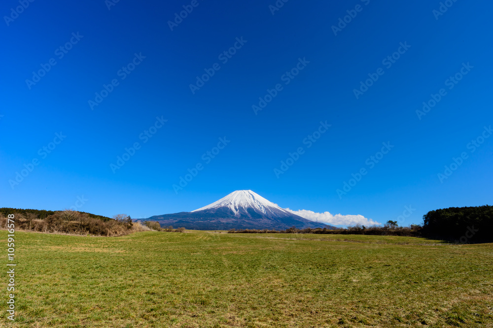 富士山と丘陵地帯