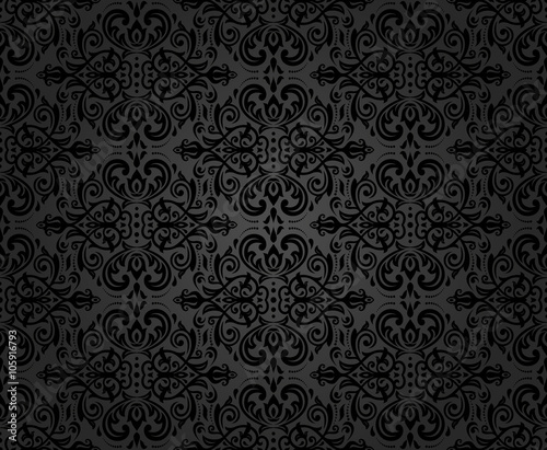 Oriental classic dark ornament. Seamless abstract pattern