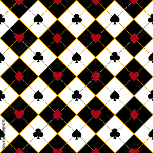 Card Suits Royal Red Black Diamond Background Vector Illustration