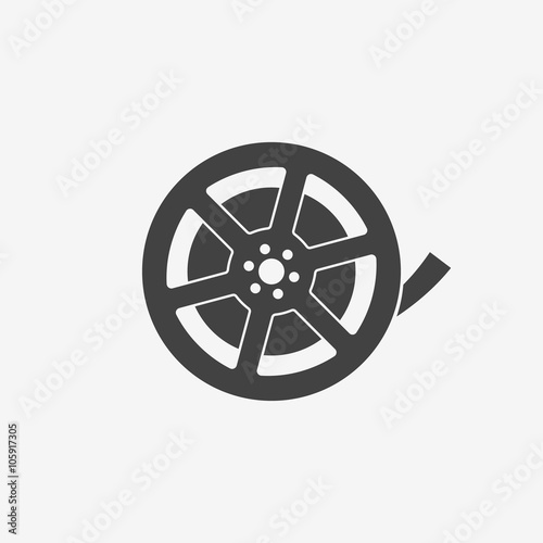 Film reel monochrome icon