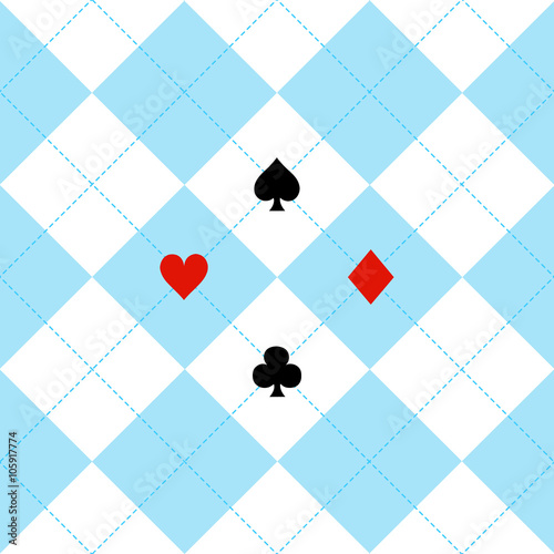Card Suits Blue White Diamo...