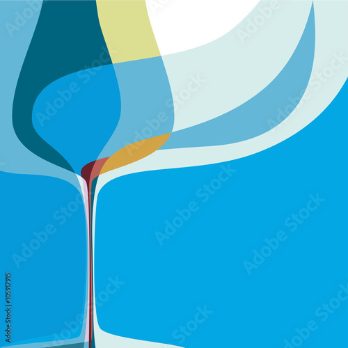 Cover for menu with wine glass