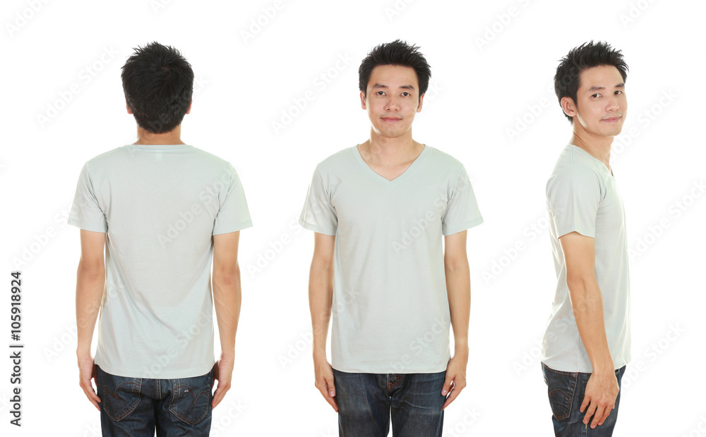 man with blank t-shirt man with blank t-shirt