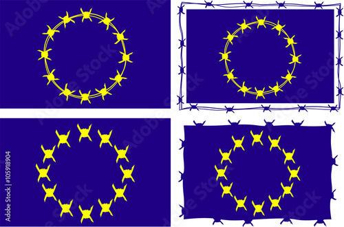 european union flag - metaphor of xenophobia