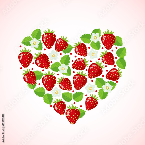 Strawberry in heart shape.