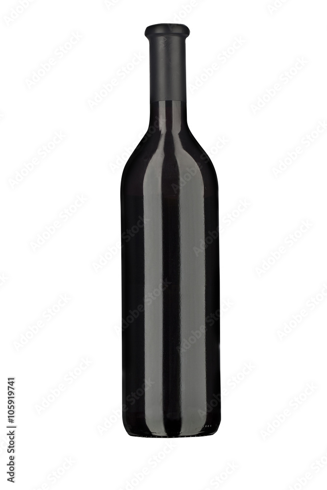 one of red wine bottle on white background one of red wine bottle on white background