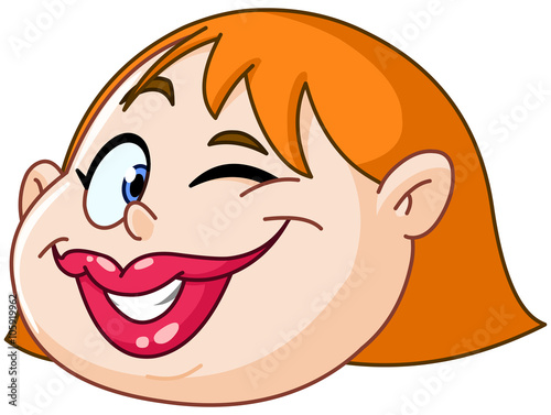 Winking woman face