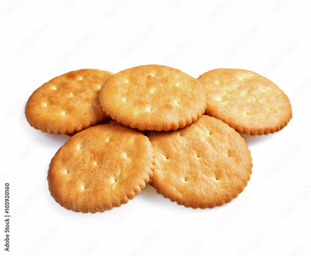 Round Cracker on white background