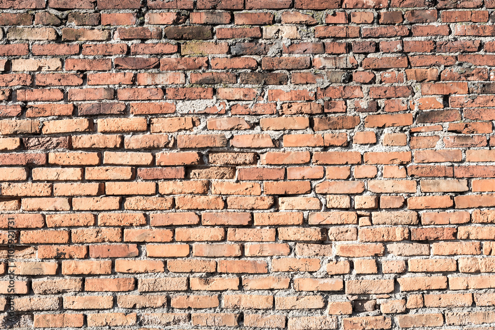 Naklejka premium Background of old brick wall pattern texture.