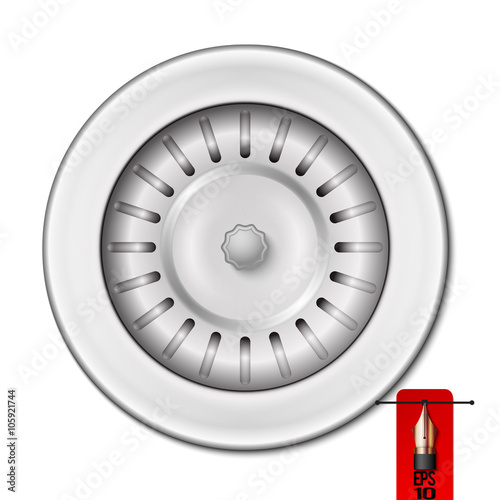 Vector kitchen sink strainer or drain hole