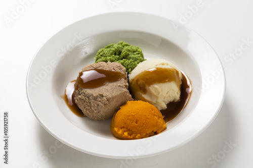 Foto Smooth pure meal, hospital food.