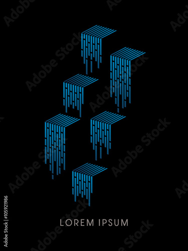 Condominium Abstract construction, Waterfall concept design graphic vector
