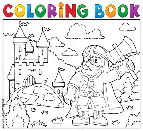 Coloring book dwarf warrior theme 2
