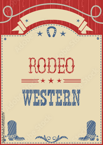 American cowboy rodeo poster for text