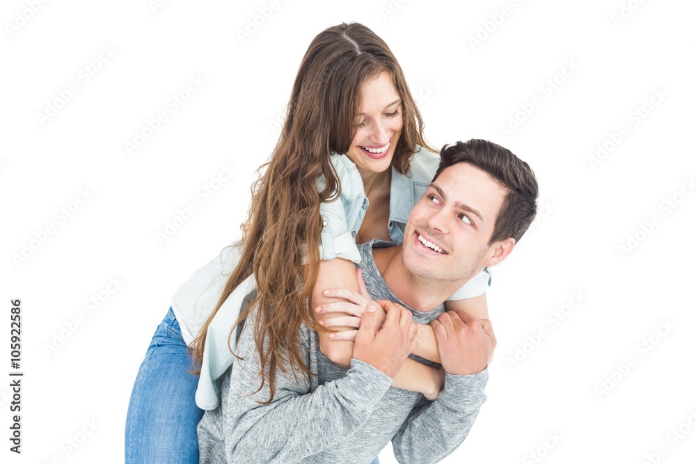 Couple embracing with arms around Couple embracing with arms around