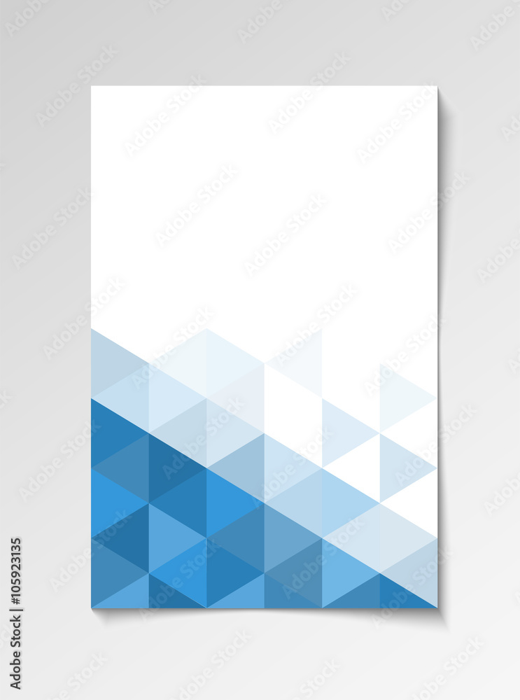 Blue modern flyer design template triangle vector Blue modern flyer design template triangle vector