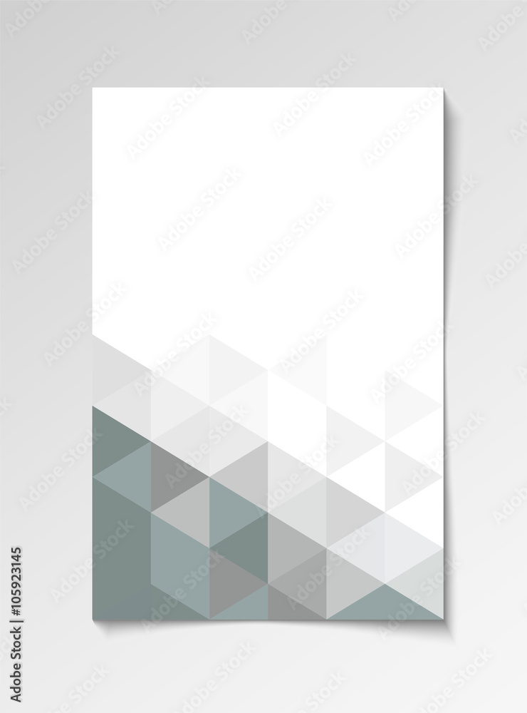 Grey modern flyer design template triangle vector
