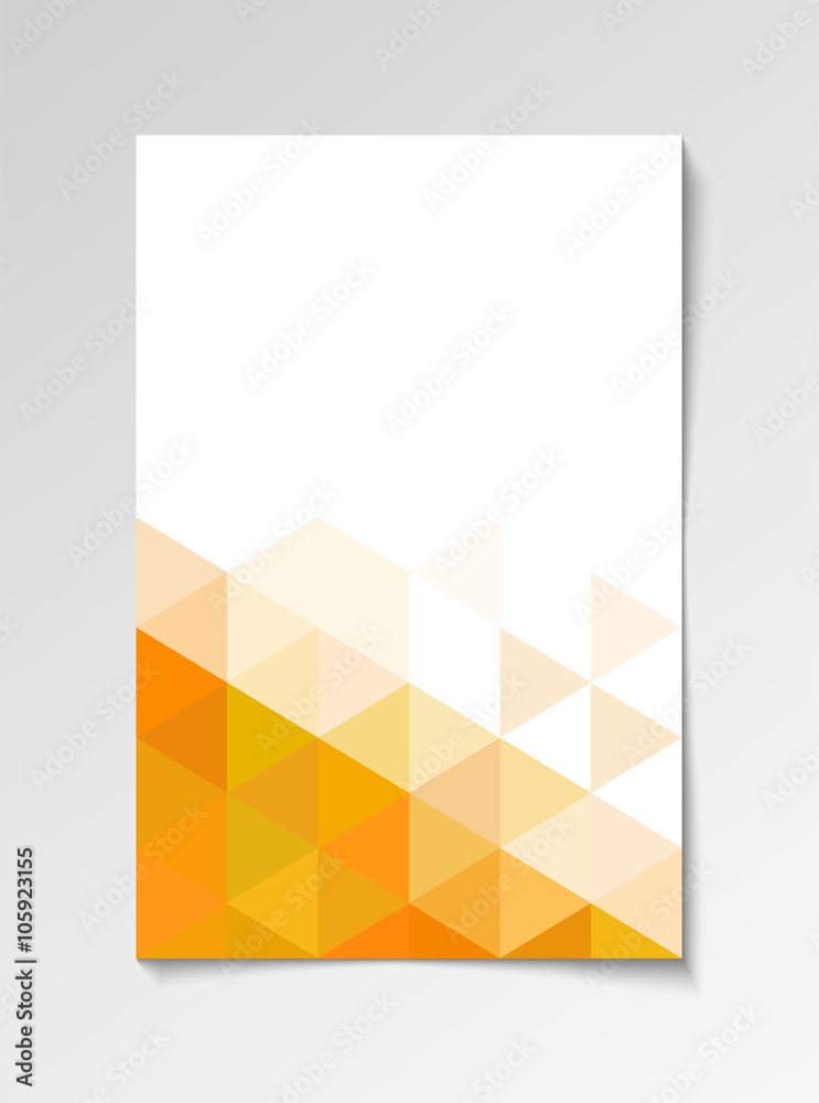 Orange modern flyer design template triangle vector