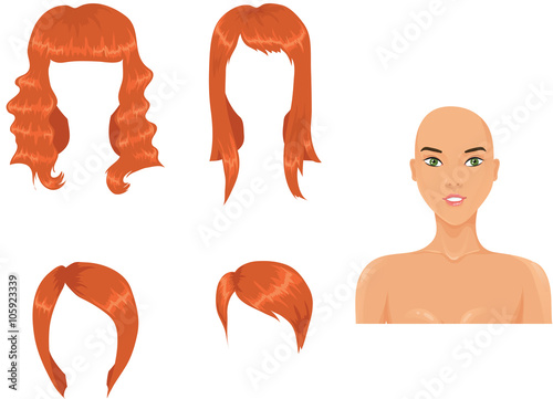 Set of woman haircuts