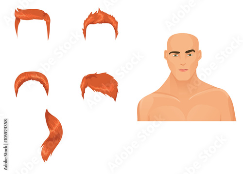 Set of male haircuts