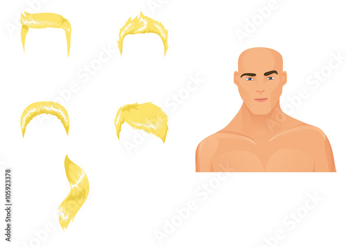 Set of male haircuts