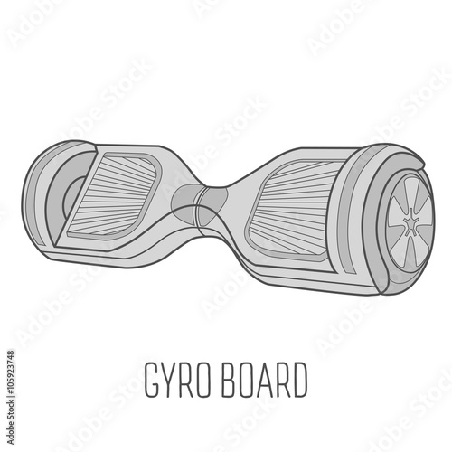 hoverboard, gyroscope machine, gyroscooter, hyroboard, two-wheel, mono wheel invention. isolated. flat style line trend modern logo design vector illustration concept of innovation