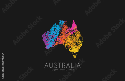 Abstract australia logo. Color Australia logo. Creative logo