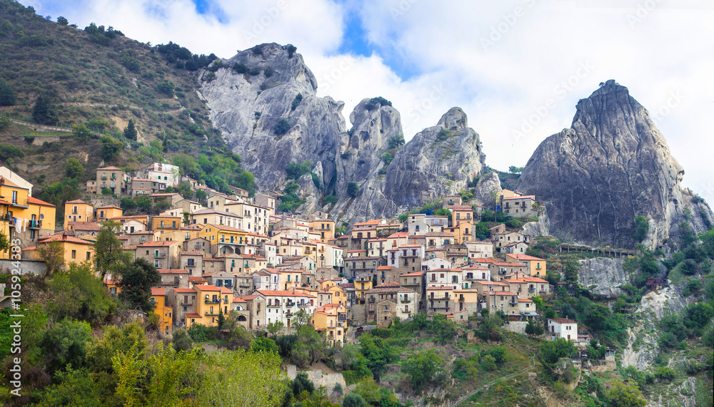 impressive mountain village Castelmezzano, Italy
