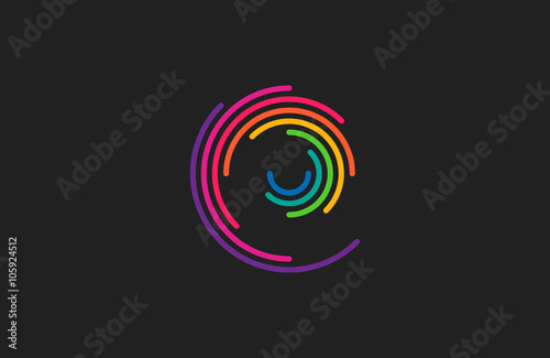 Spiral design logo. Round logo design. Creative logo. Web logo. Colorful logo.