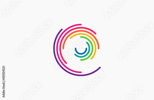 Spiral design logo. Round logo design. Creative logo. Web logo. Colorful logo. photo
